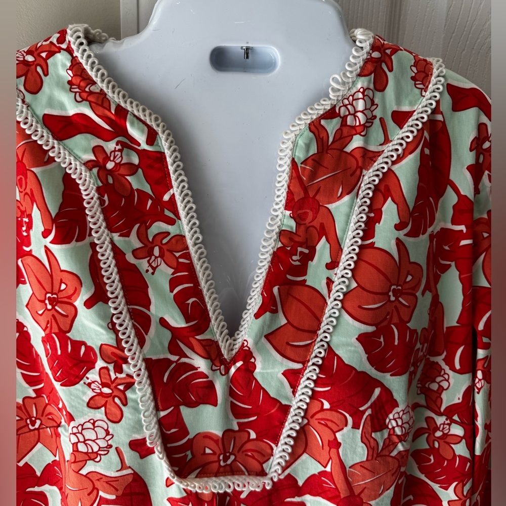 Sail to Sable Orange, Mint Green and White Dress Size L - Picture 2 of 7